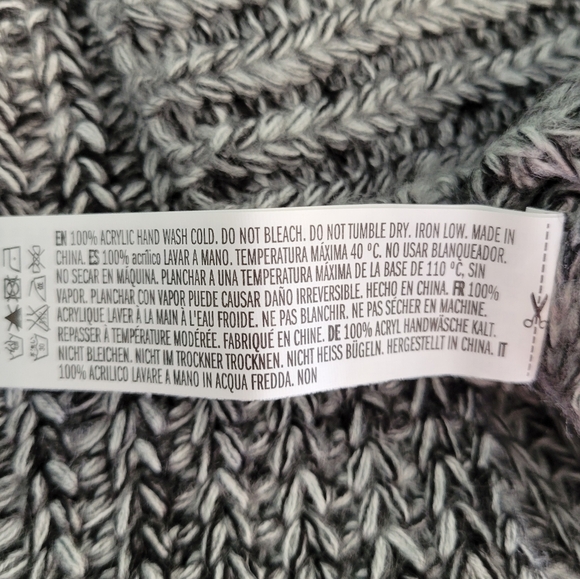 Anthropologie Endless Rose Heather Grey Split Back Sweater - Picture 5 of 7